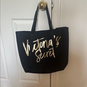 Victoria's Secret Black Tote with Gold Script